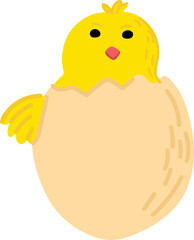 Cute chicken cartoon on white background. Vector illustration.