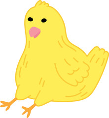 Cute chicken cartoon on white background. Vector illustration.