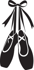 pair of ballet shoes icon or logo silhouette design vector art illustration © Mohaiminul