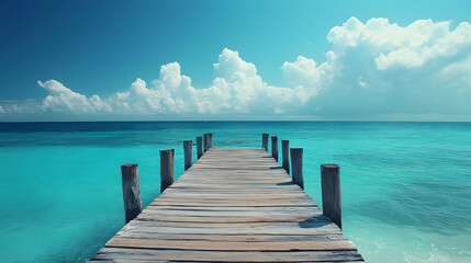 Fototapeta premium Serene ocean pier
