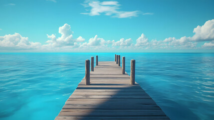 Obraz premium Tranquil ocean pier