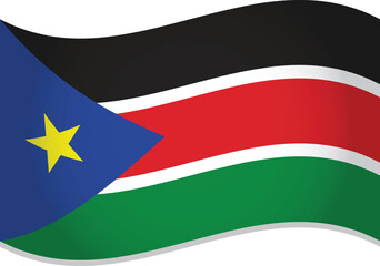 South Sudan Flag 3D Vector