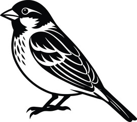 Obraz premium Sparrow Silhouette Vector | Elegant Bird Illustrations for Nature and Wildlife-Themed Designs