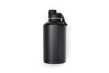 Black Metal Standing 64 oz Insulated Water Bottle Half Gallon Stainless Steel Sports Water Flask...