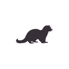 silhouette of a ferret animal vector illustration