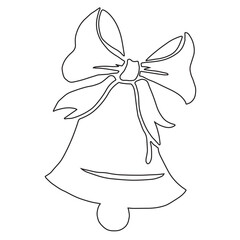 Bell silhouette line christmas decoration christmas annual event decoration illustration
