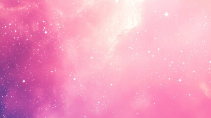 Photo of, Pink background with cosmic galaxy and starry sky for design, banner template