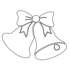 Bell silhouette line christmas decoration christmas annual event decoration illustration
