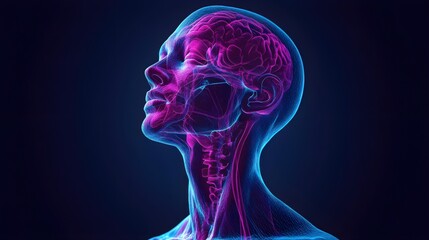 Neon Glowing 3D Human Body Rendering