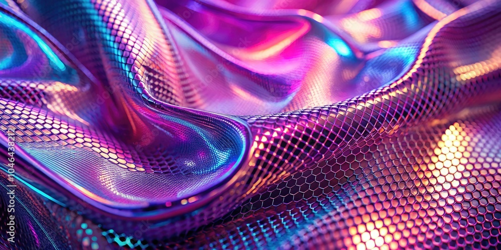 Poster pearlescent gradient hologram texture with soft purple background for vintage minimalist brochure an