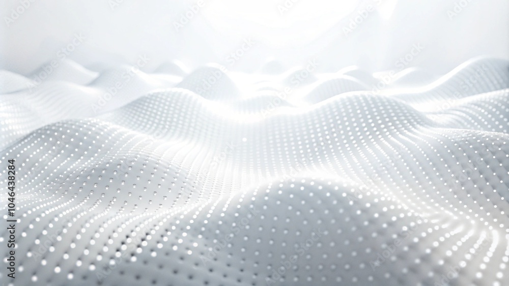 Poster dot white gray wave light technology texture background. abstract big data digital concept. 3d rende