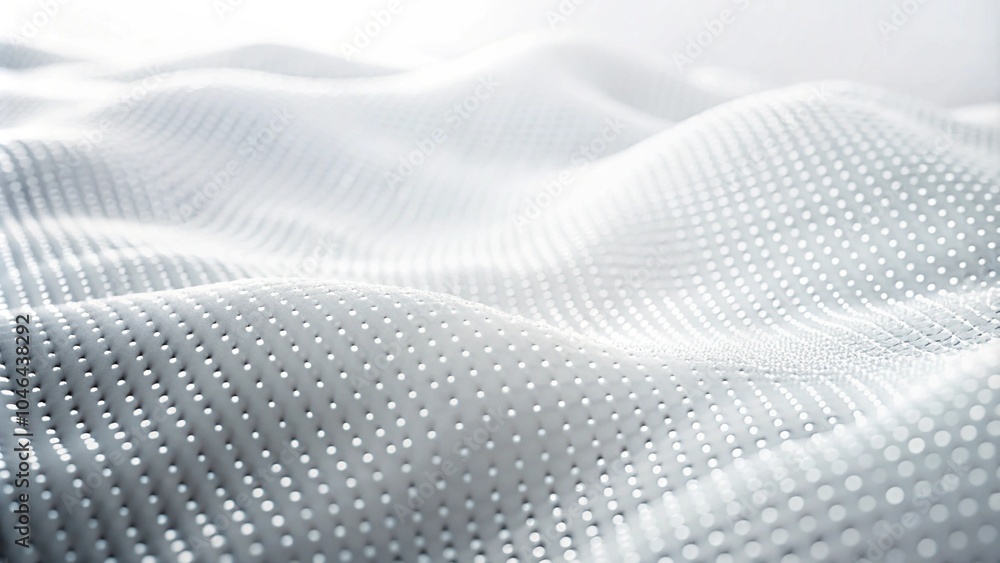 Poster dot white gray wave light technology texture background. abstract big data digital concept. 3d rende