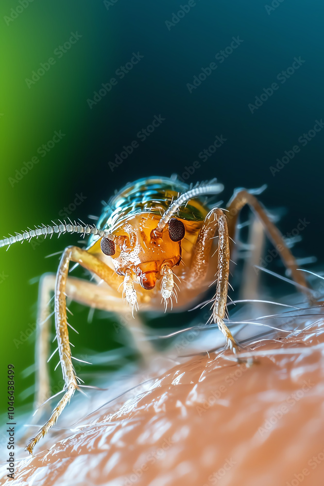 Poster intricate close-up of a tiny insect showcasing nature's detail and complexity