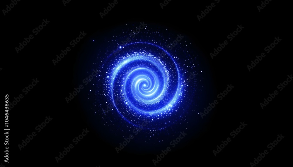 Poster Digital vibration and sound wave. Circle pulse wave with points and particles on the dark background. 3D rendering. Radial pulse sea. 3D drip drop. Big data grid.