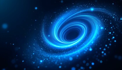 Digital vibration and sound wave. Circle pulse wave with points and particles on the dark background. 3D rendering. Radial pulse sea. 3D drip drop. Big data grid.