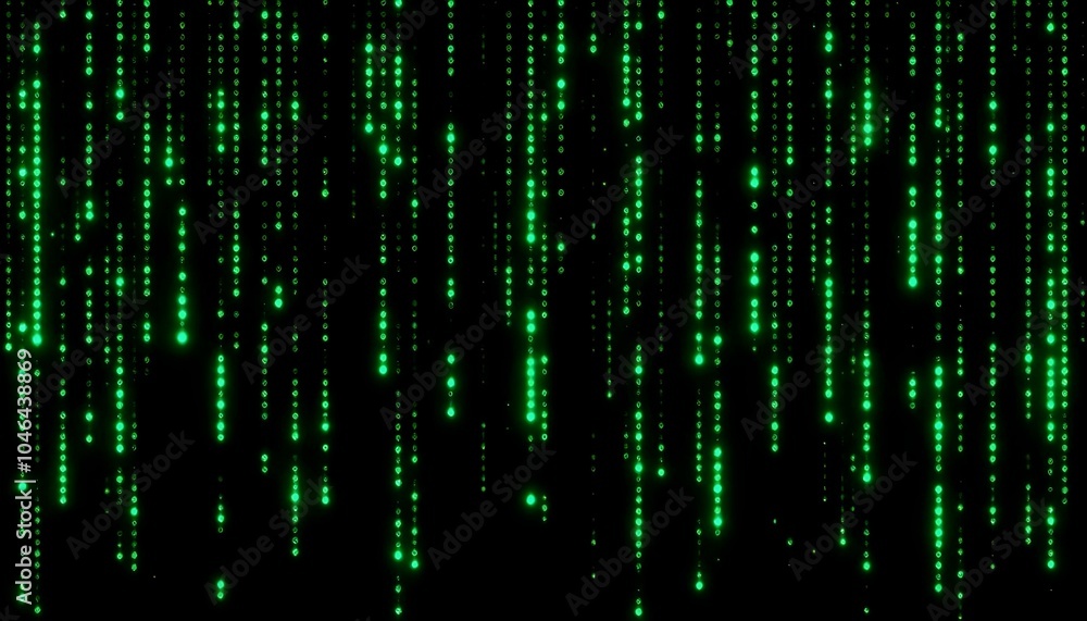 Fototapete digital green matrix. futuristic dots background. cyber texture with particles of different sizes. t