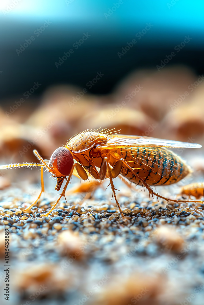 Poster close-up exploration of a unique insect understanding its habitat and behavior