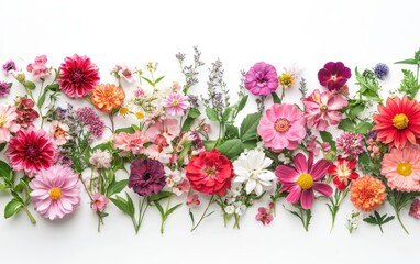 very beautiful bouquet of flowers on white background 