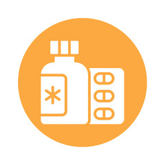 Obraz premium Pill vector Glyph Cricle Design icon. Cancer Symbol on White background EPS 10 File