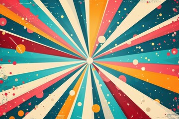 Colourful retro summer background burst