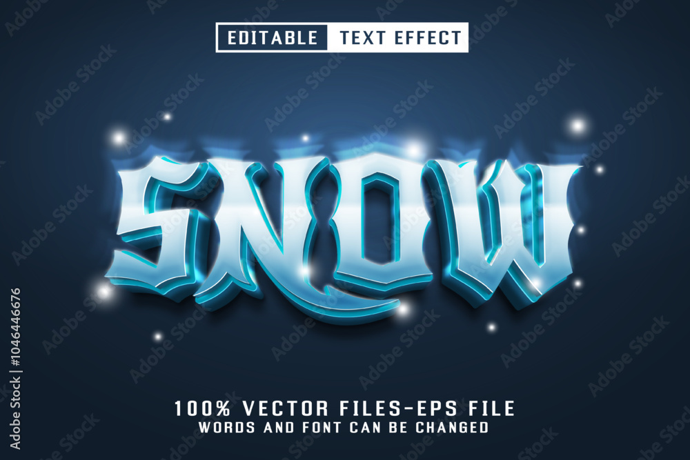 Poster snow 3d text - editable text effect