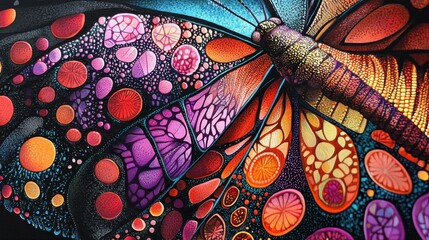 Vibrant Butterfly Wings with Intricate Patterns