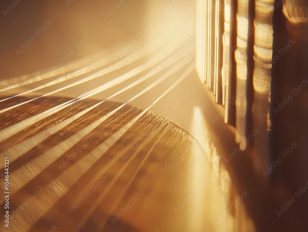 Poster close-up of vibrating guitar strings in soft light