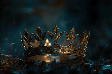 Dark background with golden crown