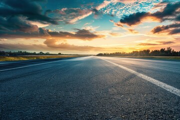 Desolate road at dusk