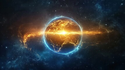 The magnetic field of Earth. Space weather and the Sun-Earth relationship. The magnetosphere is affected by solar magnetic fields and perticle blasts. Earth's magnetic bubble and plasma