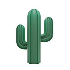 A vibrant green cactus with a simple, stylized design.