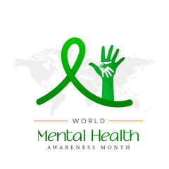 Mental Health Awareness Month. in May. Take care of your body, take care of your health and mind. Increase awareness of mental health. Control and protection. Prevention campaign