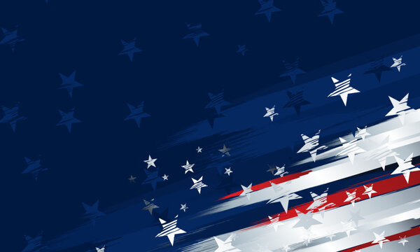 Grunge distressed American flag clipart background, 
USA stars and stripes patriotic abstract blue white and red vector, copy space for Veterans day, 4th of July, Christmas, 
flyer, sale ads