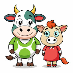 Obraz premium cow and calf