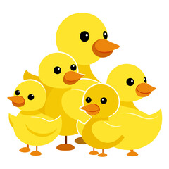 two yellow ducklings