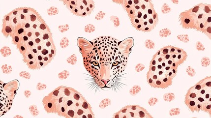 Vintage-inspired pink leopard print with soft, muted hues, creating a retro and playful look, perfect for wallpaper or fashion items