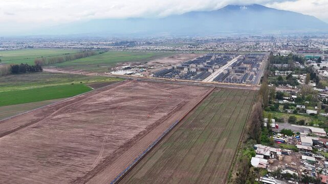 Flat land for the construction of social housing and avenues of La Platina, La Pintana commune, metropolitan region, Santiago de Chile