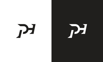 PH logo, monogram unique logo, black and white logo, premium elegant logo, letter PH Vector