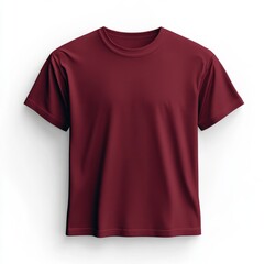 Realistic high quality burgundy tshirt mockup isolated