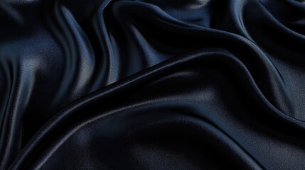 Fototapeta premium Luxurious Black Satin Fabric Close-Up Texture