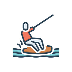 Obraz premium Color illustration icon for wakeboard
