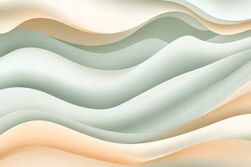 Obraz premium Elegant Pastel Abstract Waves Background – Fluid and Organic Soft Flowing Lines in a Modern Art Design for Tranquil and Serene Visuals