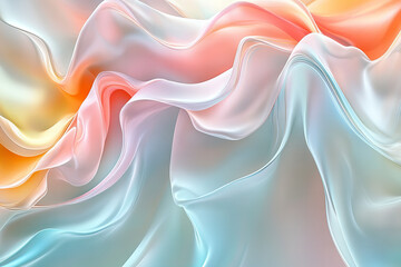 Obraz premium Elegant Pastel Abstract Waves Background – Fluid and Organic Soft Flowing Lines in a Modern Art Design for Tranquil and Serene Visuals