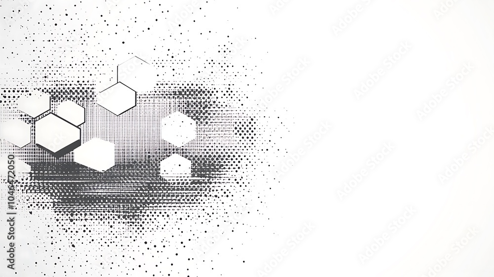 Aufkleber Abstract background with hexagonal shapes and a grunge effect.