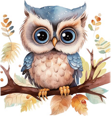 Obraz premium owl on branch