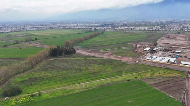 Construction of housing in La Platina, La Pintana commune, metropolitan region, Santiago de Chile