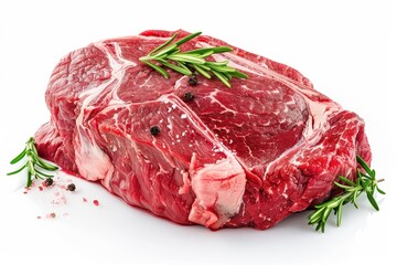 Obraz premium Prime Black Angus Ribeye steak isolated on white background