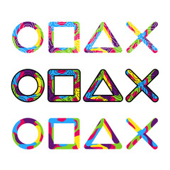 Game icon logo minimalist logo. Simple joystick button shape vector design. Isolated with soft background. © Christosign