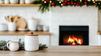 Cozy Farmhouse Kitchen with Festive Decor