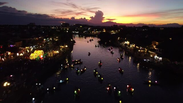 Hoi An - An Hoi Bridge - Thu Bon river at sunset